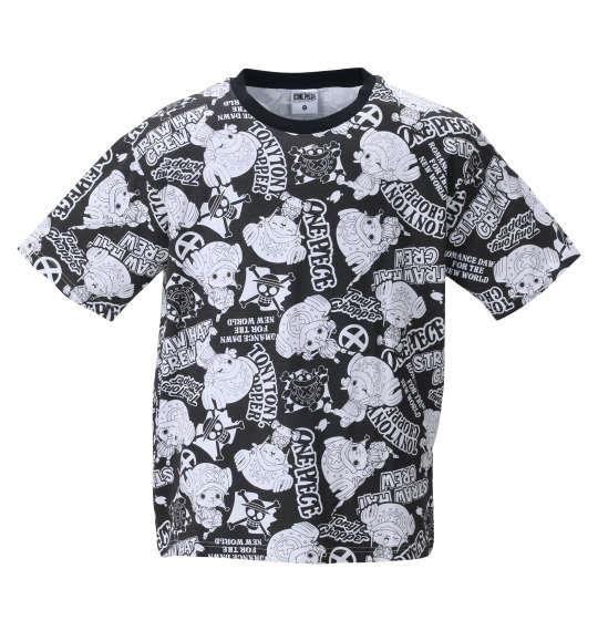 大きいサイズ メンズ ONE PIECE 総柄プリント 半袖 Tシャツ ブラック 1278-2541-2 3L 4L 5L 6L 8L