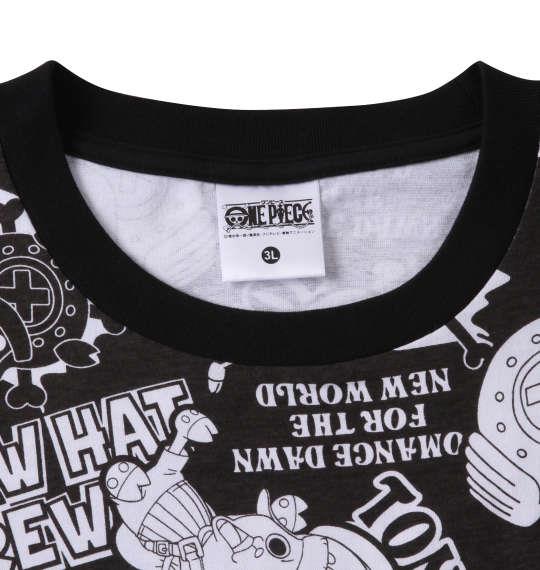 大きいサイズ メンズ ONE PIECE 総柄プリント 半袖 Tシャツ ブラック 1278-2541-2 3L 4L 5L 6L 8L