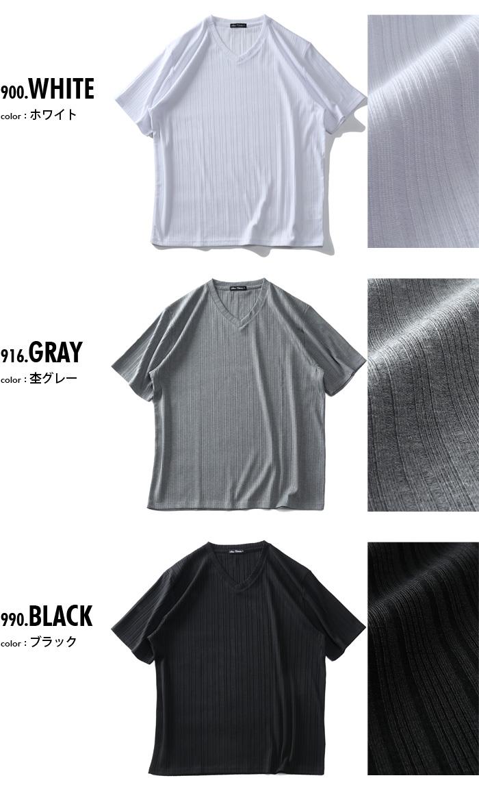 大きいサイズ メンズ SKKONE COLLECTION テレコ Vネック 半袖 Tシャツ 22497