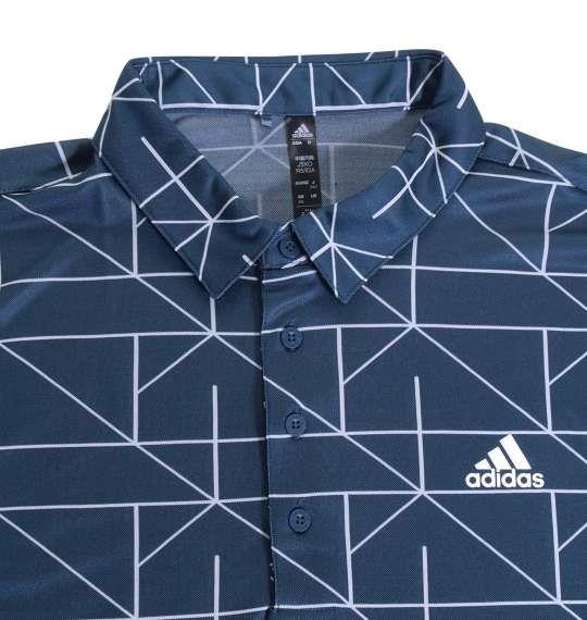 大きいサイズ メンズ adidas golf グラフィック ジャガード 半袖 シャツ クルーネイビー 1278-2201-1 3XO 4XO