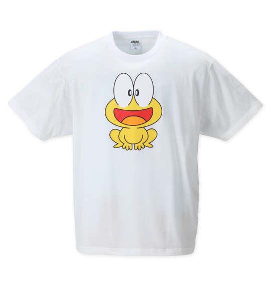 大きいサイズ メンズ ど根性ガエル プリント 半袖 Tシャツ ホワイト 1278-2505-1 3L 4L 5L 6L 8L