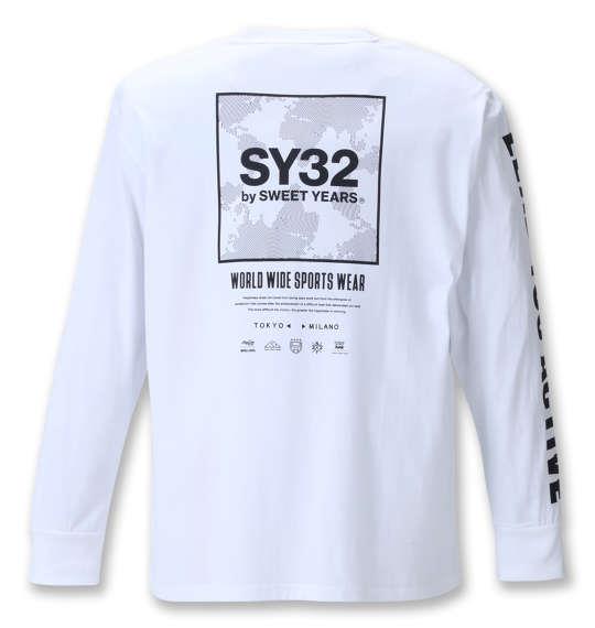 大きいサイズ メンズ SY32 by SWEET YEARS スクエアマルチボックスロゴ 長袖 Tシャツ ホワイト 1278-1661-1 3L 4L 5L 6L