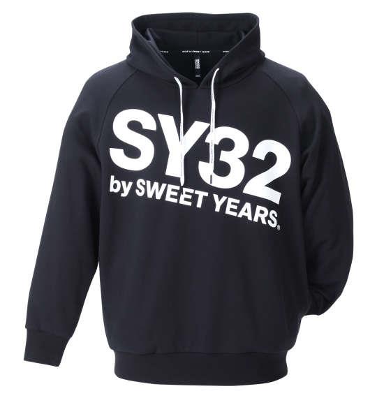 大きいサイズ メンズ SY32 by SWEET YEARS ビッグロゴ プル パーカー ブラック 1278-1662-2 3L 4L 5L 6L