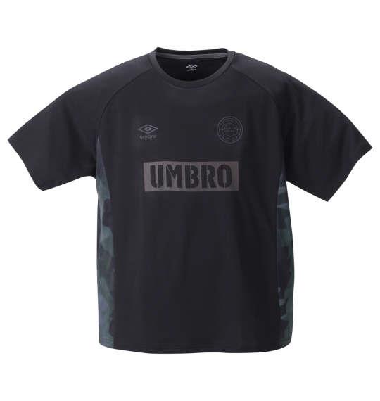 大きいサイズ メンズ UMBRO イングランドカモ ドライ 半袖 Tシャツ ブラック 1278-2241-2 3L 4L 5L 6L