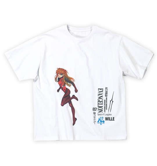 大きいサイズ メンズ F.P.O EVANGELION 半袖 Tシャツ ホワイト 式波・アスカ・ラングレー 1278-2548-2 3L 4L 5L 6L 8L