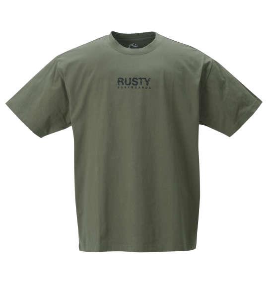 大きいサイズ メンズ RUSTY プリント 半袖 Tシャツ カーキ 1278-2581-1 3L 4L 5L 6L 8L