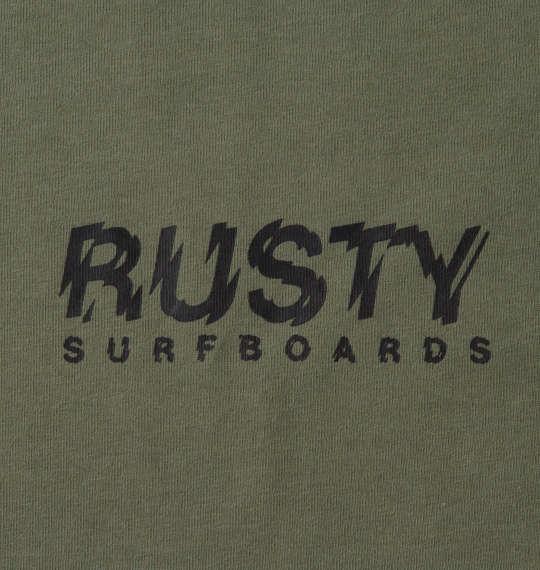 大きいサイズ メンズ RUSTY プリント 半袖 Tシャツ カーキ 1278-2581-1 3L 4L 5L 6L 8L