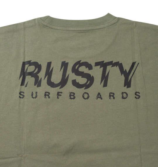 大きいサイズ メンズ RUSTY プリント 半袖 Tシャツ カーキ 1278-2581-1 3L 4L 5L 6L 8L