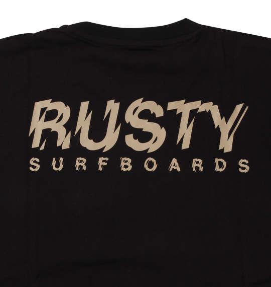 大きいサイズ メンズ RUSTY プリント 半袖 Tシャツ ブラック 1278-2581-2 3L 4L 5L 6L 8L