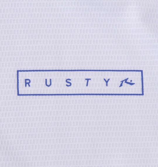 大きいサイズ メンズ RUSTY ボーダー ニット UV フルジップ パーカー ホワイト × ロイヤル 1278-2582-1 3L 4L 5L 6L 8L