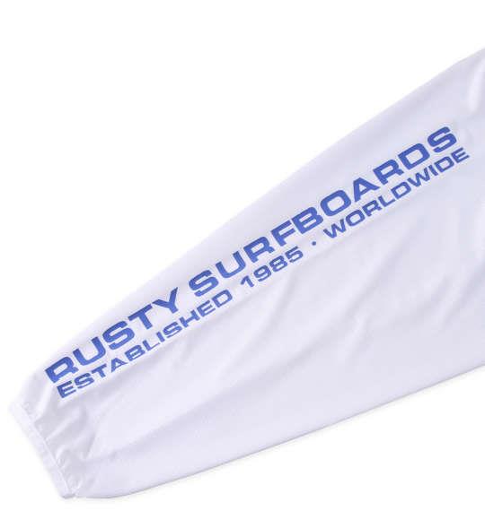 大きいサイズ メンズ RUSTY ボーダー ニット UV フルジップ パーカー ホワイト × ロイヤル 1278-2582-1 3L 4L 5L 6L 8L