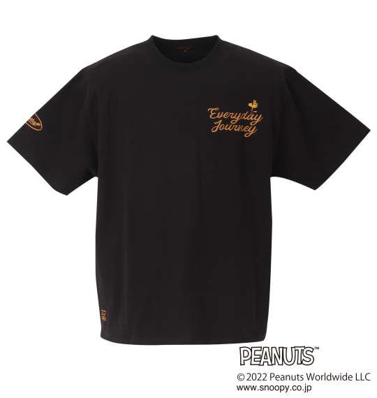 大きいサイズ メンズ FLAGSTAFF × PEANUTS スヌーピー コラボ 半袖 Tシャツ ブラック 1278-2556-2 3L 4L 5L 6L 8L