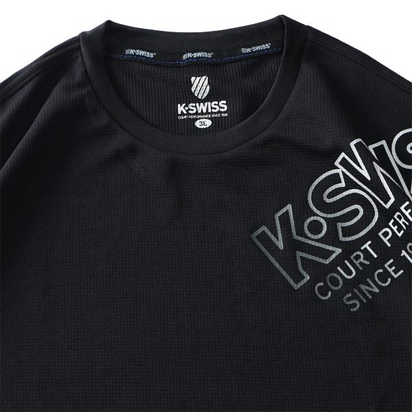 大きいサイズ メンズ K SWISS 吸汗速乾 プリント 半袖 Tシャツ 消臭 k2221k