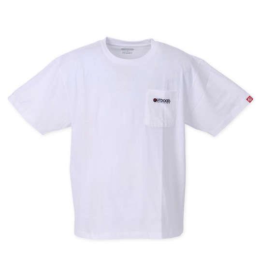 大きいサイズ メンズ OUTDOOR PRODUCTS 天竺ポケット付 半袖 Tシャツ ホワイト 1258-2212-1 3L 4L 5L 6L 8L