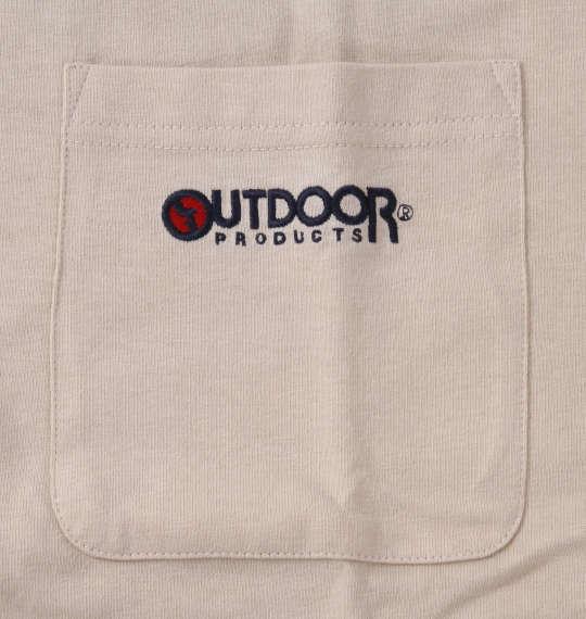 大きいサイズ メンズ OUTDOOR PRODUCTS 天竺ポケット付 半袖 Tシャツ ベージュ 1258-2212-4 3L 4L 5L 6L 8L