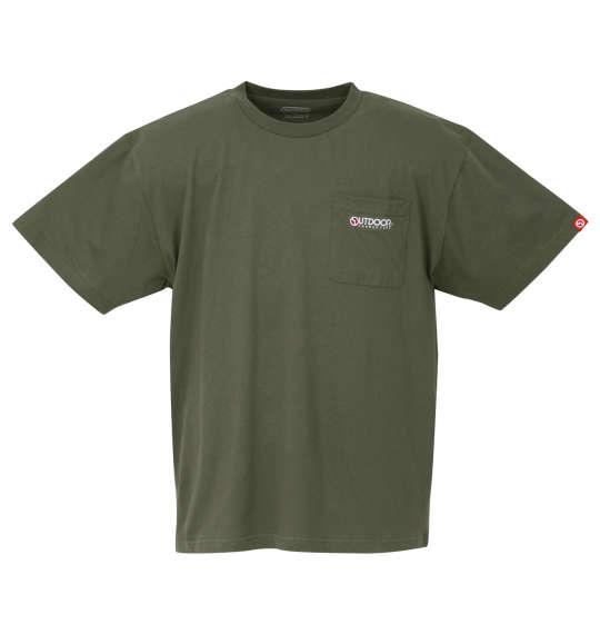 大きいサイズ メンズ OUTDOOR PRODUCTS 天竺ポケット付 半袖 Tシャツ カーキ 1258-2212-5 3L 4L 5L 6L 8L