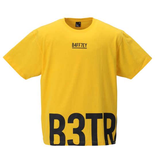 大きいサイズ メンズ b-one-soul ヘムビッグロゴ 半袖 Tシャツ イエロー 1258-2299-2 3L 4L 5L 6L