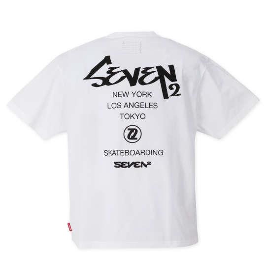 大きいサイズ メンズ SEVEN2 ストレッチ ポリエステル 半袖 Tシャツ ホワイト 1268-2254-1 3L 4L 5L 6L 8L