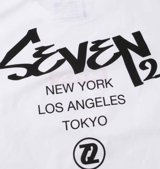 大きいサイズ メンズ SEVEN2 ストレッチ ポリエステル 半袖 Tシャツ ホワイト 1268-2254-1 3L 4L 5L 6L 8L