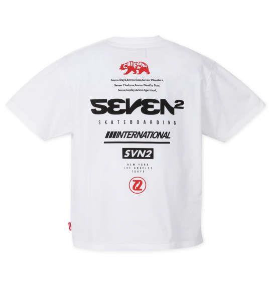 大きいサイズ メンズ SEVEN2 ストレッチ ポリエステル 半袖 Tシャツ ホワイト 1268-2255-1 3L 4L 5L 6L 8L