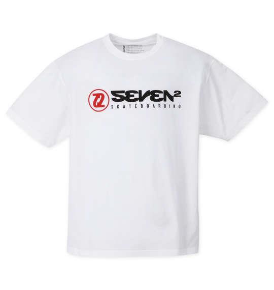 大きいサイズ メンズ SEVEN2 ストレッチ ポリエステル 半袖 Tシャツ ホワイト 1268-2255-1 3L 4L 5L 6L 8L