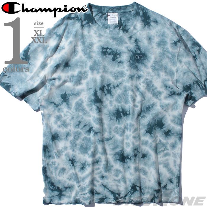 【sh0519】大きいサイズ メンズ Champion チャンピオン 総柄プリント 半袖 Tシャツ USA直輸入 t63298