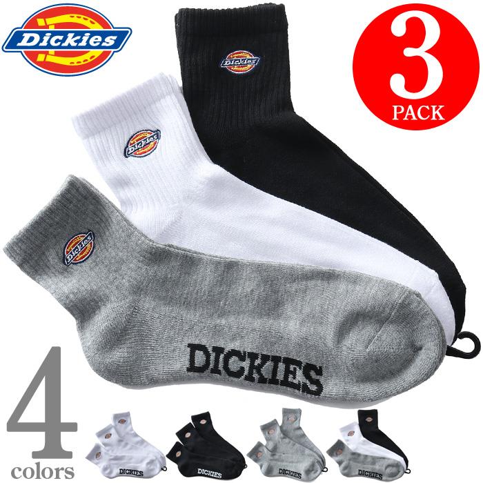 大きいサイズ メンズ Dickies ディッキーズ 3Pパック ロゴ刺繍 クルー ソックス 靴下 12958800