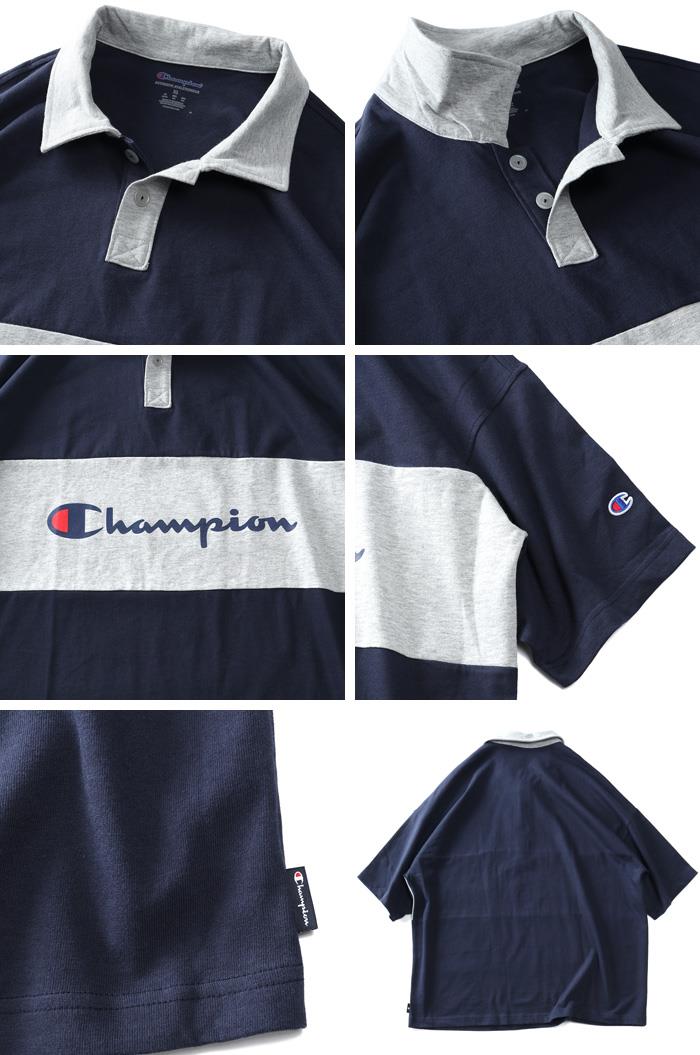 【sh0519】大きいサイズ メンズ Champion チャンピオン ミドルウェイト 半袖 ラグビー ポロシャツ USA直輸入 t63318