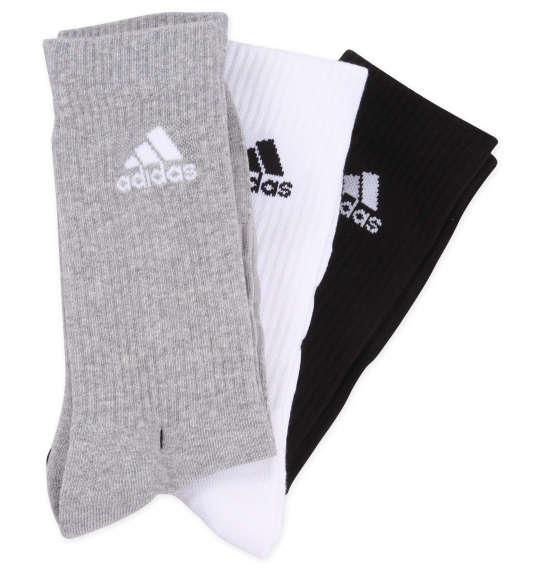 大きいサイズ メンズ adidas クッション 3P クルー ソックス 3色ミックス 1270-2321-1 2XL XL