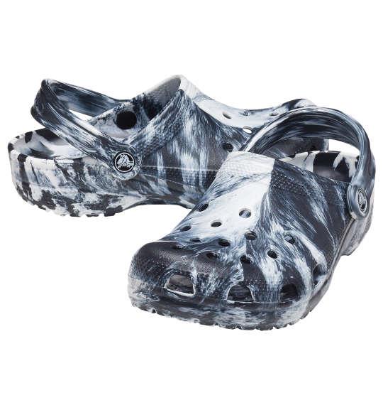 大きいサイズ メンズ crocs サンダル CLASSIC MARBLED CLOG ホワイト × ブラック 1240-2323-1 M12 M13 M14 M15