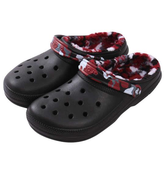 大きいサイズ メンズ crocs サンダル CLASSIC LINED CAMO CLOG ブラック × レッド 1240-2325-1 M12 M13 M14