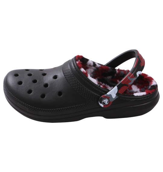 大きいサイズ メンズ crocs サンダル CLASSIC LINED CAMO CLOG ブラック × レッド 1240-2325-1 M12 M13 M14