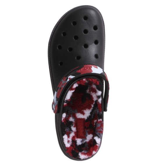 大きいサイズ メンズ crocs サンダル CLASSIC LINED CAMO CLOG ブラック × レッド 1240-2325-1 M12 M13 M14
