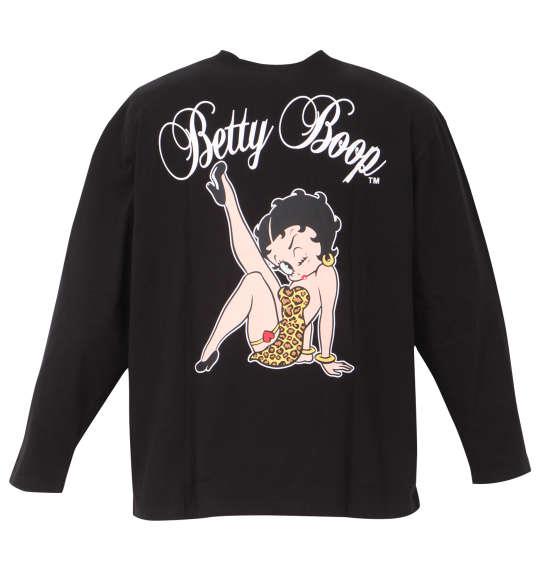 大きいサイズ メンズ BETTY BOOP 天竺 プリント 長袖 Tシャツ ブラック 1278-2395-2 3L 4L 5L 6L