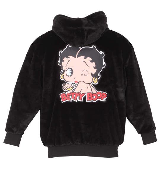 大きいサイズ メンズ BETTY BOOP フェイクファー フルジップ パーカー ジャケット ブラック 1278-2398-2 3L 4L 5L 6L