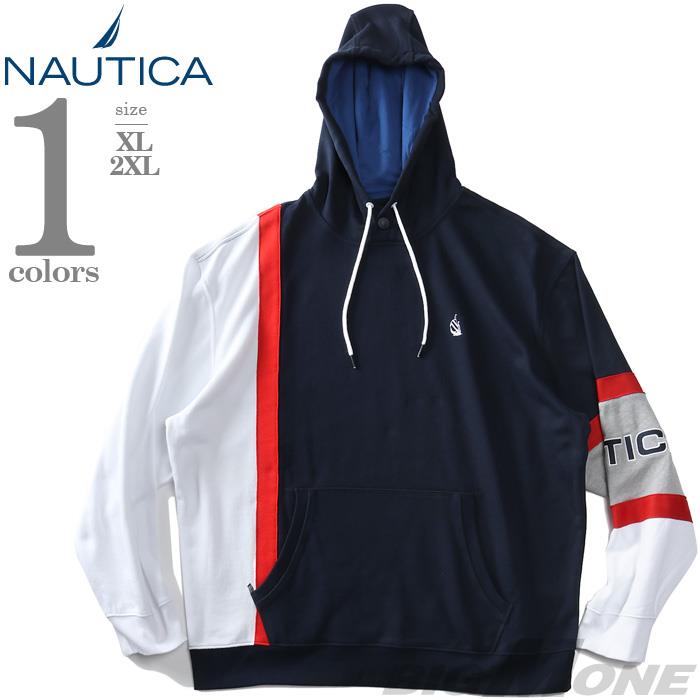 大きいサイズ メンズ NAUTICA ノーチカ 切り替え プルオーバー パーカー USA直輸入 z17683