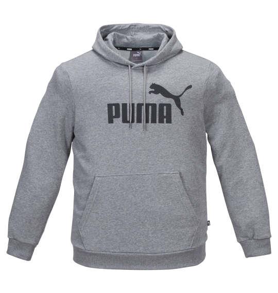 大きいサイズ メンズ PUMA エッセンシャルビッグロゴ プル パーカー ミディアムヘザーグレー 1278-2300-1 2XL 3XL 4XL