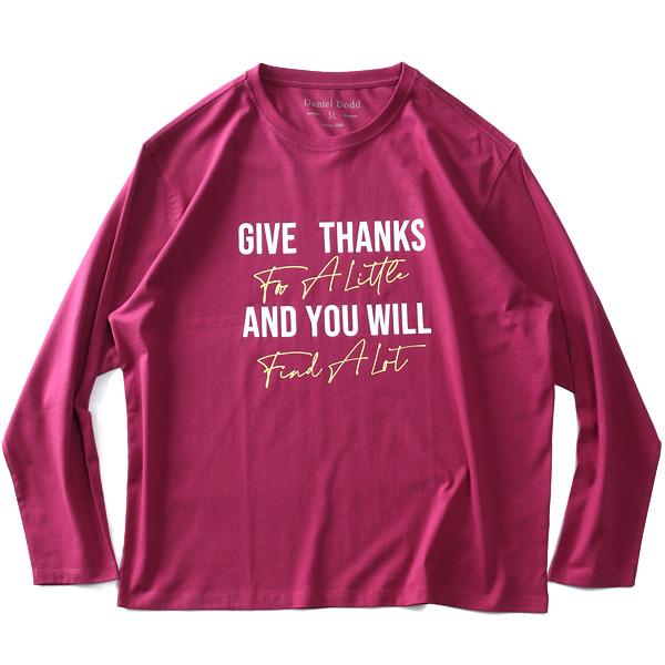 大きいサイズ メンズ DANIEL DODD プリント ロング Tシャツ GIVE THANKS azt-220402