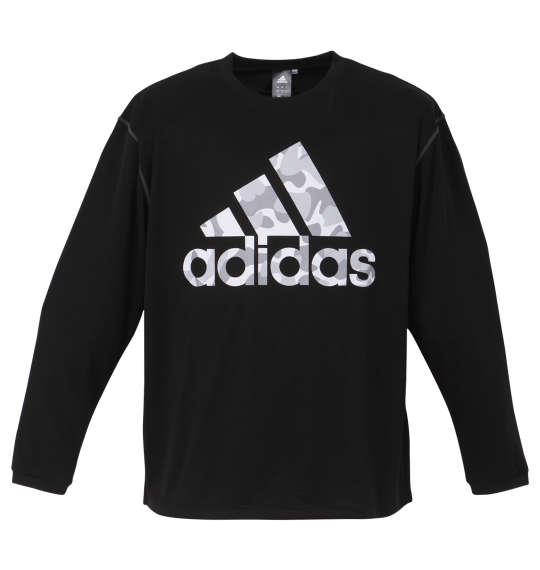 大きいサイズ メンズ adidas カモフラBOS 長袖 Tシャツ ブラック 1278-2341-2 3XO 4XO 5XO 6XO 7XO 8XO