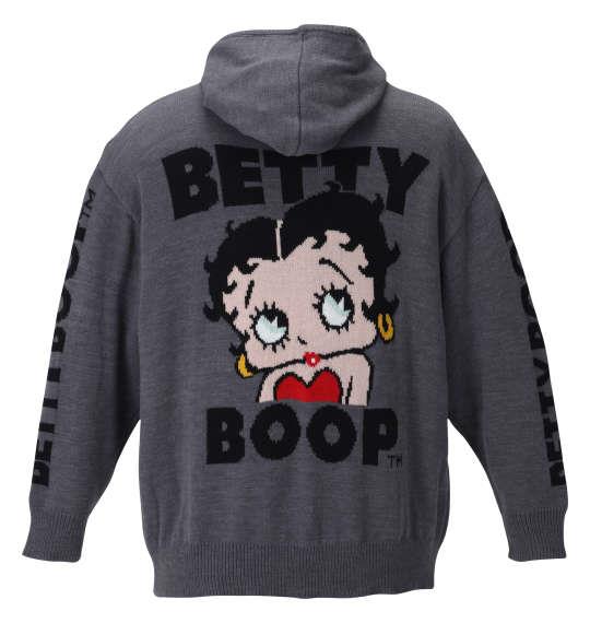 大きいサイズ メンズ BETTY BOOP 7G ジャガード フルジップ パーカー セーター ミックスグレー 1278-2397-1 3L 4L 5L 6L