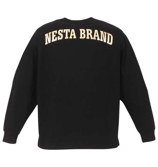 大きいサイズ メンズ NESTA BRAND 箔プリント 長袖 Tシャツ ブラック 1278-2650-2 3L 4L 5L 6L 8L