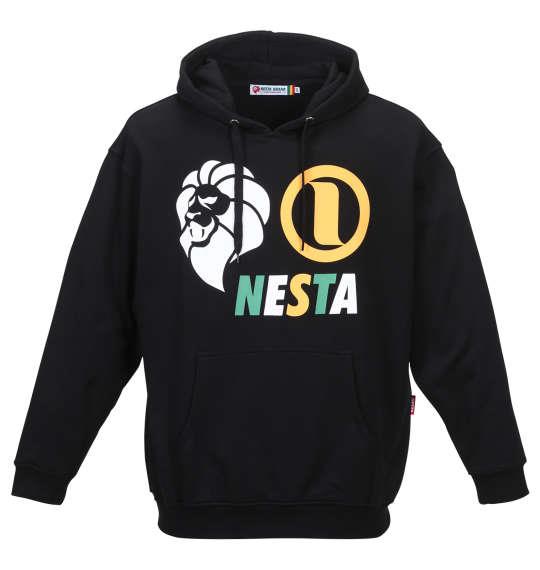 大きいサイズ メンズ NESTA BRAND 裏毛 プル パーカー ブラック 1278-2651-2 3L 4L 5L 6L 8L