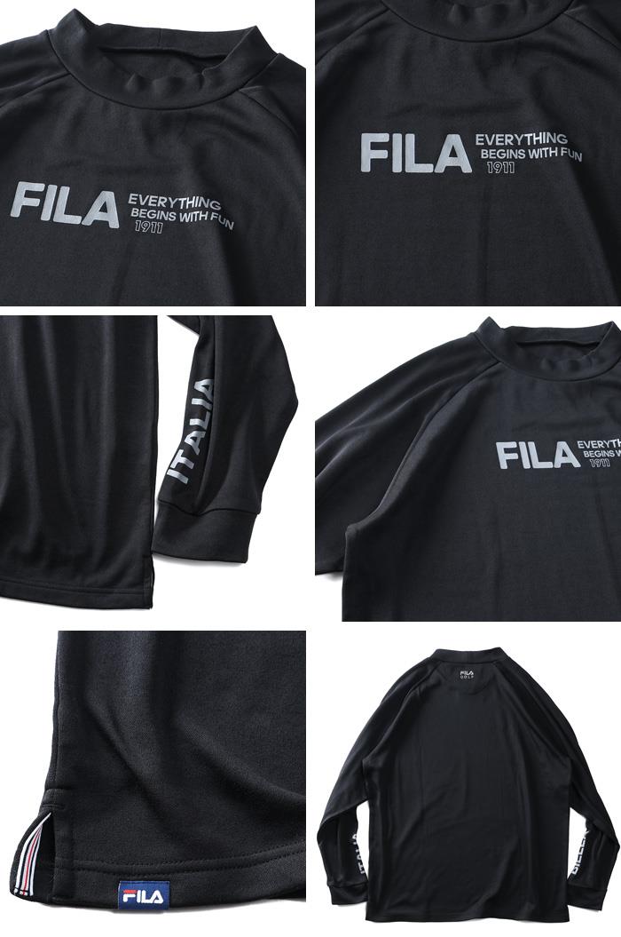 【bb1020】大きいサイズ メンズ FILA GOLF フィラゴルフ モックネック クレイジーホットインナー ロング Tシャツ 保温 UVカット ゴルフウェア 782923k