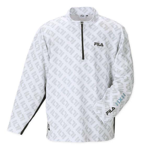 大きいサイズ メンズ FILA GOLF ハーフジップ 長袖 シャツ ホワイト 1278-2370-1 3L 4L 5L 6L