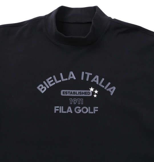 大きいサイズ メンズ FILA GOLF 両面起毛 モックネック 長袖 シャツ ブラック 1278-2372-2 3L 4L 5L 6L