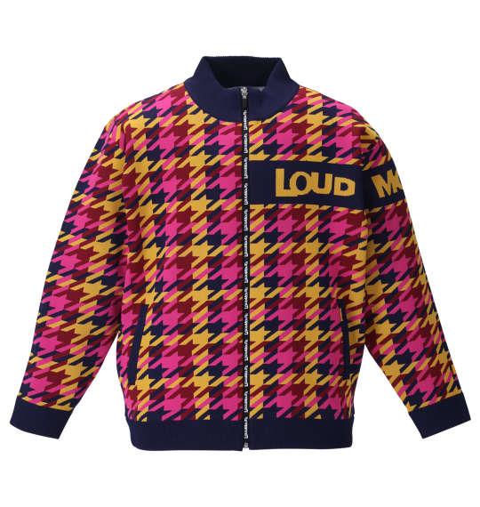 大きいサイズ メンズ LOUDMOUTH 裏蓄熱 軽量 ニット ジャケット ピンク 1278-2377-1 3L 4L 5L 6L