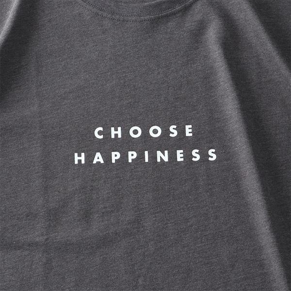 大きいサイズ メンズ DANIEL DODD プリント ロング Tシャツ CHOOSE HAPPINESS azt-220408