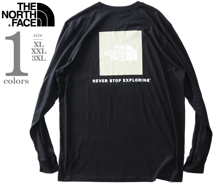 大きいサイズ メンズ THE NORTH FACE ノースフェイス ロンT 長袖 Tシャツ バックプリント BOX NSE TEE USA直輸入  nf0a4762-50p