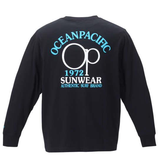 大きいサイズ メンズ OCEAN PACIFIC 天竺 長袖 Tシャツ ブラック 1278-2655-2 3L 4L 5L 6L 8L