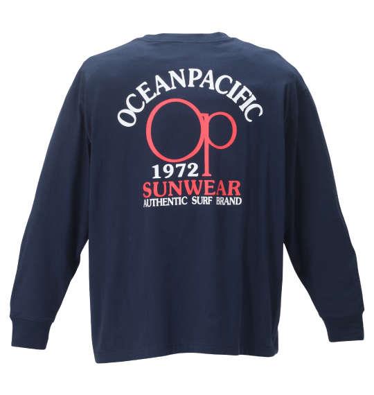 大きいサイズ メンズ OCEAN PACIFIC 天竺 長袖 Tシャツ ネイビー 1278-2655-3 3L 4L 5L 6L 8L